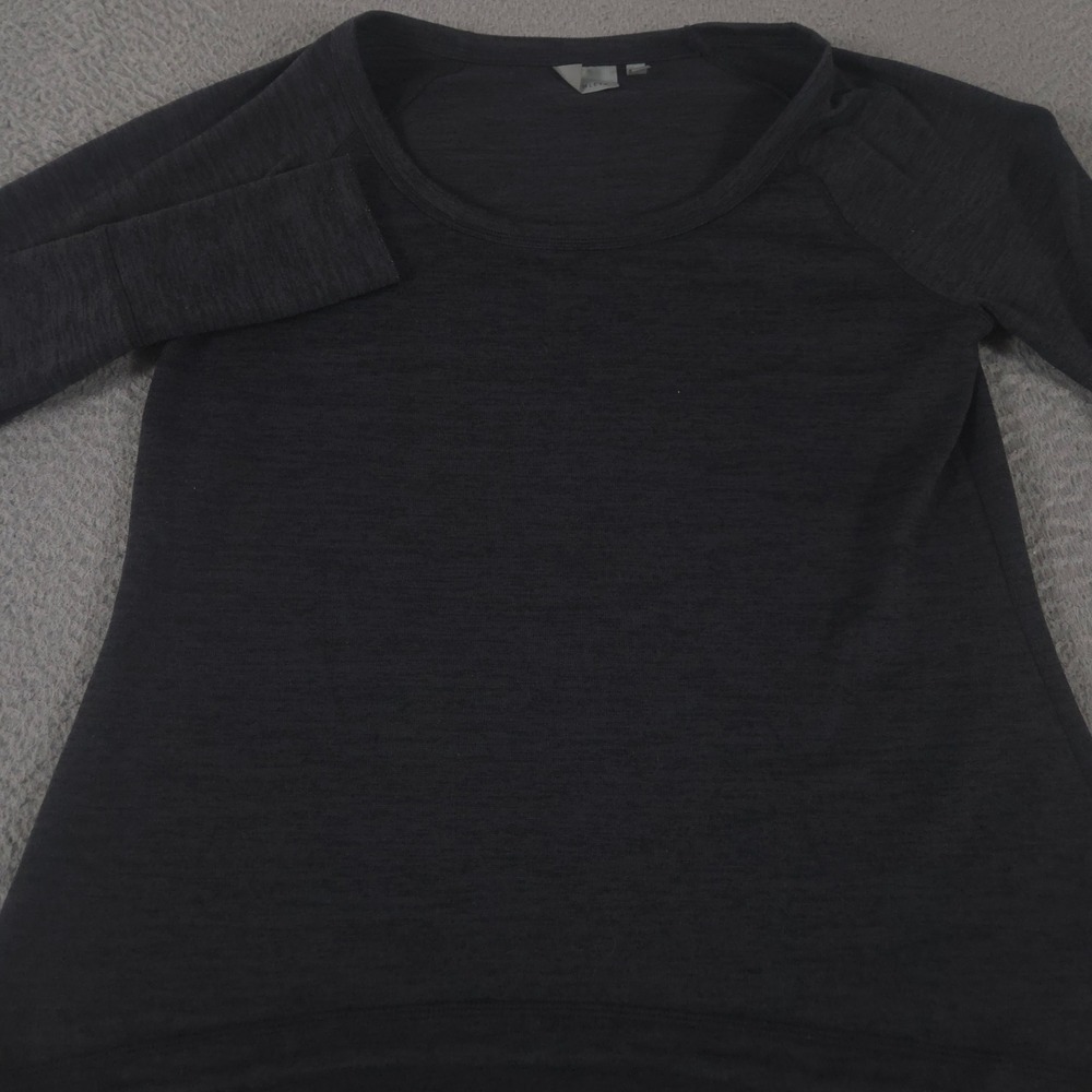 Athleta Sweater Womens Medium No Sweatin it Sharkbite Thumbhole High Low Hem Top